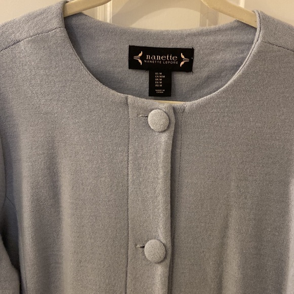 Nanette Lepore Blue Wool Coat M - Picture 3 of 7